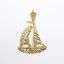 Picture of 14k Yellow Gold Filigree Sail Boat Pendant