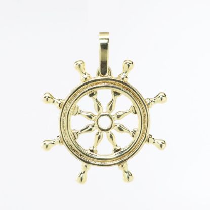 Picture of 14k Yellow Gold Ship's Wheel Pendant