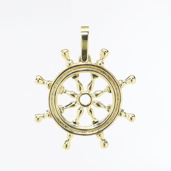 Picture of 14k Yellow Gold Ship's Wheel Pendant