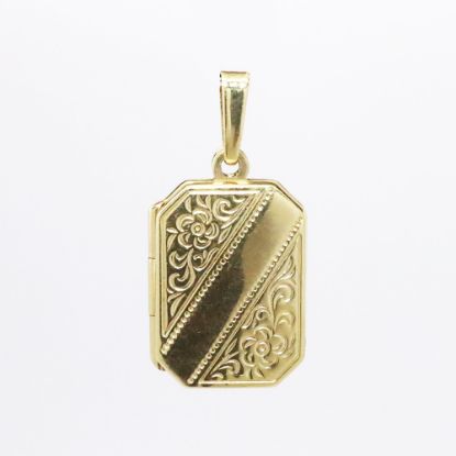 Picture of 14k Yellow Gold Locket with Etched Floral Details