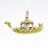 Picture of Vintage 18k Yellow Gold Venetian Gondola Charm with Cut Crystal & Opal Accents