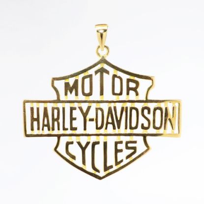 Picture of 18k Yellow Gold Harley-Davidson Cycles Logo Pendant