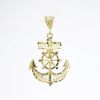 Picture of 14k Yellow Gold Filigree Anchor & Ship's Wheel Pendant