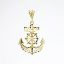 Picture of 14k Yellow Gold Filigree Anchor & Ship's Wheel Pendant