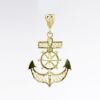 Picture of 14k Yellow Gold Filigree Anchor & Ship's Wheel Pendant