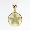 Picture of 14k Yellow Gold Sand Dollar Pendant with Black Opal Accents