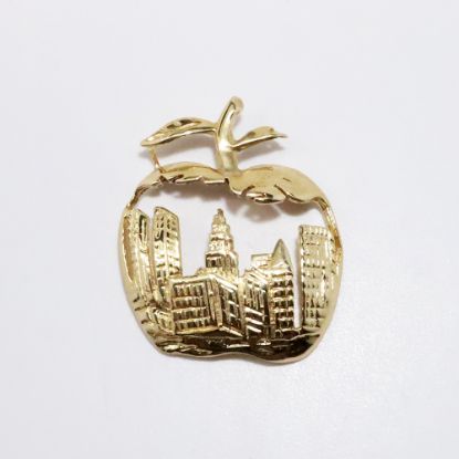 Picture of 14k Yellow Gold "Big Apple" Pendant with Cut-Out of the New York City Skyline