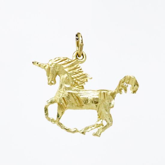 Picture of 14k Yellow Gold Galloping Unicorn Charm