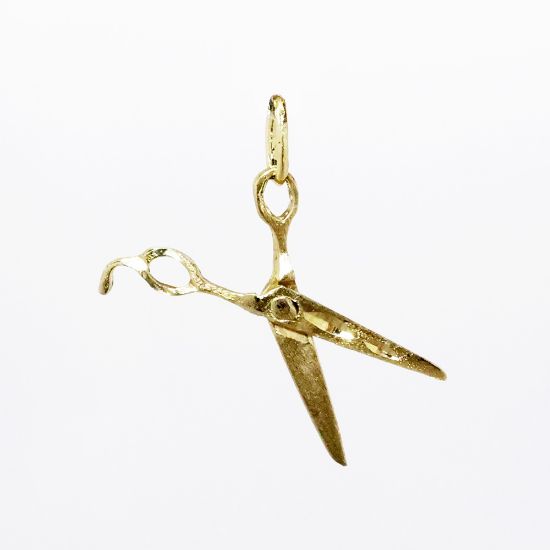 Picture of 14k Yellow Gold Articulated Scissors Charm