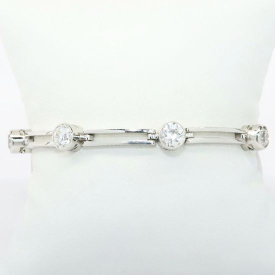 Picture of Vintage Inspired Platinum Bracelet with Old European Cut Diamond Stations