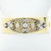 Picture of Vintage Inspired Yellow Gold Bangle Bracelet with Applied Platinum Filigree & Old Mine Cut Diamond Details