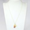 Picture of Mid Century 18k Yellow Gold, Burmese Ruby & Diamond Flower Pendant Necklace