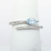 Picture of 14k White Gold & Diamond Bypass Ring with Marquise Cut Aquamarine Accent