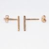 Picture of 14k Rose Gold & Diamond Bar Earrings