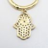 Picture of 14k Yellow Gold Hoop Earrings with Pavé Set Diamond Hamsa Charms