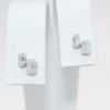 Picture of 14k White Gold & Mixed Baguette & Round Cut Diamond Stud Earrings