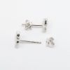 Picture of 14k White Gold & Mixed Baguette & Round Cut Diamond Stud Earrings