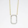 Picture of 14k Yellow Gold Necklace with Geometric Diamond Pendant