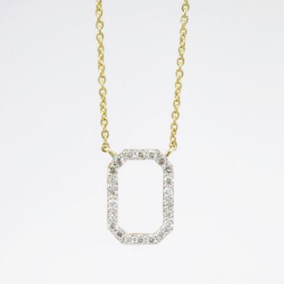 Picture of 14k Yellow Gold Necklace with Geometric Diamond Pendant