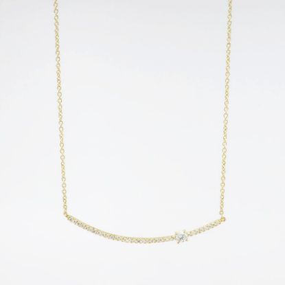 Picture of 14k Yellow Gold Necklace with Diamond Arc Pendant