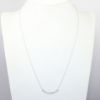 Picture of 14k White Gold Necklace with Baguette & Round Cut Diamond Curved Pendant