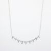 Picture of 14k White Gold Necklace with Baguette & Round Cut Diamond Curved Pendant