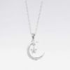 Picture of 14k White Gold Necklace with Pavé Set Diamond Moon and Star Pendant