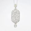 Picture of Late Edwardian Era Platinum Necklace with Ornate Diamond Pendant 