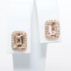 Picture of 14k Rose Gold & Emerald Cut Morganite Earrings with Diamond Halos