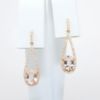 Picture of 14k Rose Gold & Oval Cut Morganite Drop Earrings with Diamond Accents