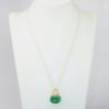 Picture of Yellow Gold Necklace with Carved Malachite & Gold Purse Pendant with Diamond Accents