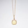 Picture of 14k Rose Gold Necklace and Opal Cabochon Pendant with Diamond Halo