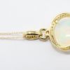 Picture of 14k Yellow Gold Necklace and Oval Opal Cabochon Pendant with Diamond Halo