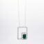 Picture of 14k White Gold Necklace with Baguette Cut Emerald Pendant with Geometric Diamond Halo