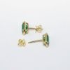 Picture of 14k Yellow Gold & Emerald Earrings with Diamond Halos