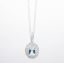 Picture of 14k White Gold Necklace and Oval Cut Aquamarine Pendant with Diamond Halo