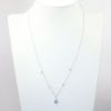 Picture of 14k White Gold Necklace and Pear Cut Aquamarine Pendant with Diamond Halo & Diamond Stations