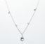 Picture of 14k White Gold Necklace and Pear Cut Aquamarine Pendant with Diamond Halo & Diamond Stations