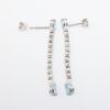 Picture of 14k White Gold, Pear Cut Aquamarine & Diamond Drop Earrings