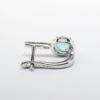 Picture of 14k White Gold & Oval Cut Blue Topaz Drop Earrings with Diamond Accents