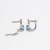 Picture of 14k White Gold & Oval Cut Blue Topaz Drop Earrings with Diamond Accents