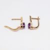 Picture of 14k Rose Gold & Oval Cut Amethyst Drop Earrings with Diamond Accents