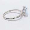 Picture of 14k White Gold & Emerald Cut Aquamarine Ring with Diamond Halo