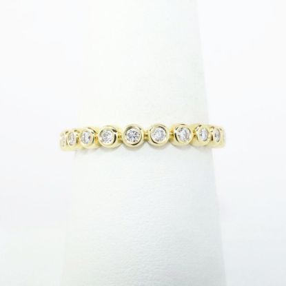 Picture of 14k Yellow Gold & Bezel Set Diamond Wedding Band