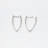 Picture of 14k White Gold & Diamond Pointed Hoop Earrings