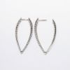 Picture of 14k White Gold & Graduated Diamonds Pointed Hoop Earrings