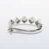 Picture of 18k White Gold Squares with Diamond Clusters Hoop Earrings