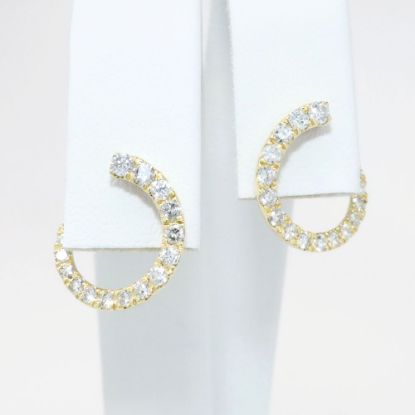 Picture of 14k Yellow Gold & Diamond Front to Back Earrings