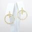 Picture of 14k Yellow Gold & Diamond Huggie Earrings with Circle Drops