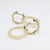 Picture of 14k Yellow Gold & Diamond Huggie Earrings with Circle Drops